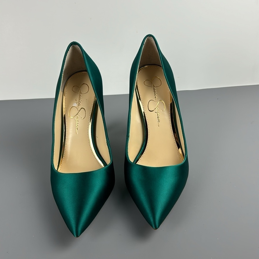 Jessica Simpson Teal Satin Heels - Picture 6 of 6